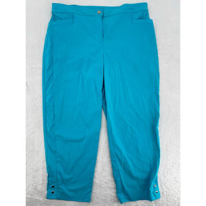 Chico's Zenergy Teal Capri Pants Summer Clam Diggers Skimmers Lightweight Sz 1/8